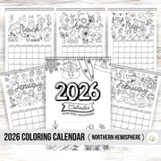 2026 Coloring Wall Calendar for Homeschooling
