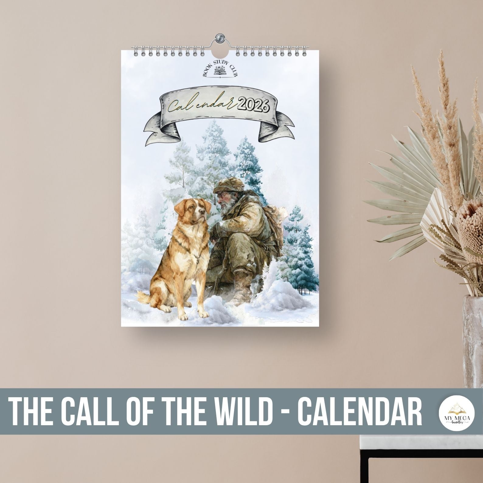 Call of the Wild homeschool calendar cover page with minimal design