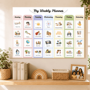 Weekly Planner & 210 Visual Routine Cards for Kids | Homeschool Schedule & Visual Planning System