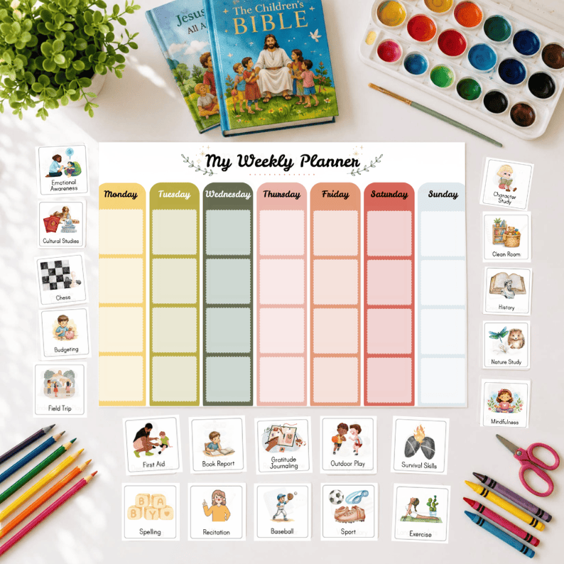 Good Visual Weekly Plan Weekly Planner & 210 Visual Routine Cards for Kids | Homeschool ...