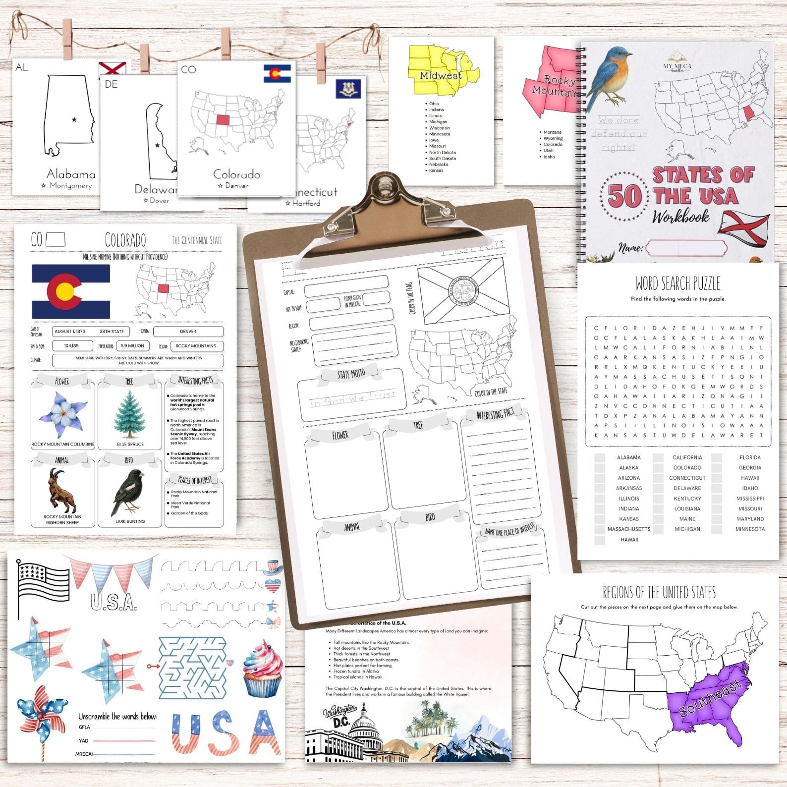 Discover All 50 States with Fun, Hands-On Homeschool Activities