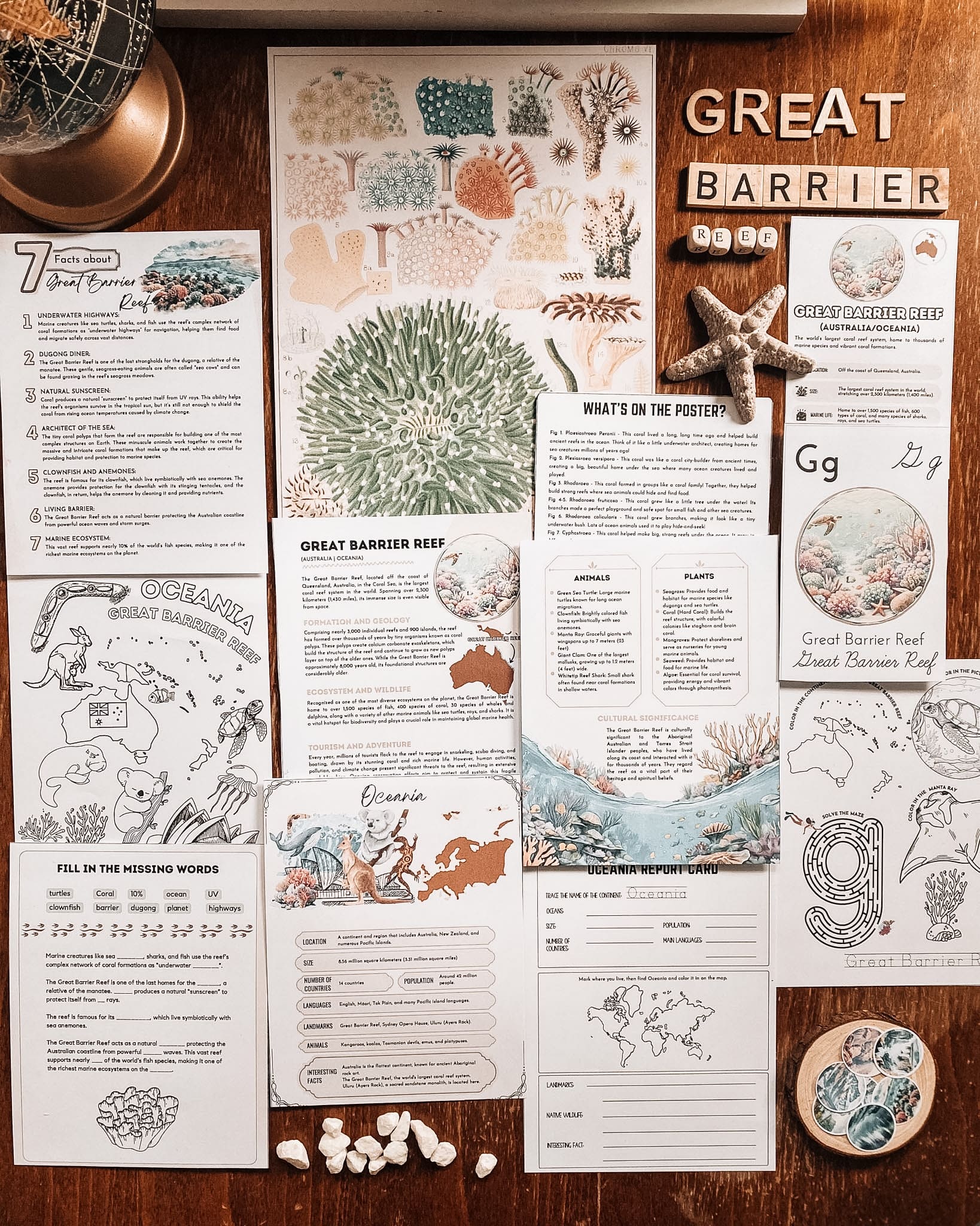 7 Natural Wonders of the World Printable Study