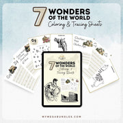 7 Wonders of the World - Tracing and Coloring Sheets
