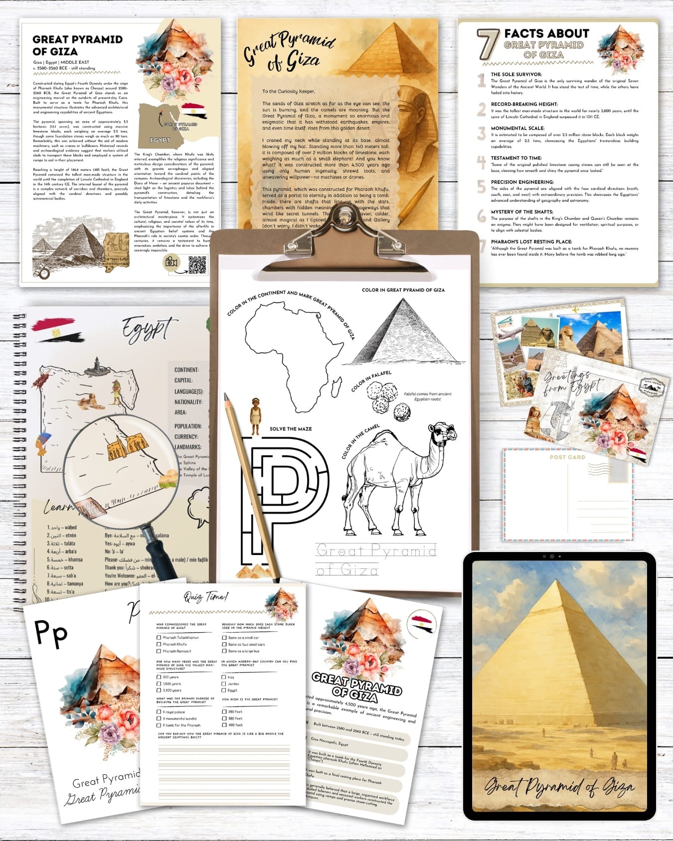 Great Pyramid of Giza Unit Study | Homeschool Study Pack (Ages 7–14)
