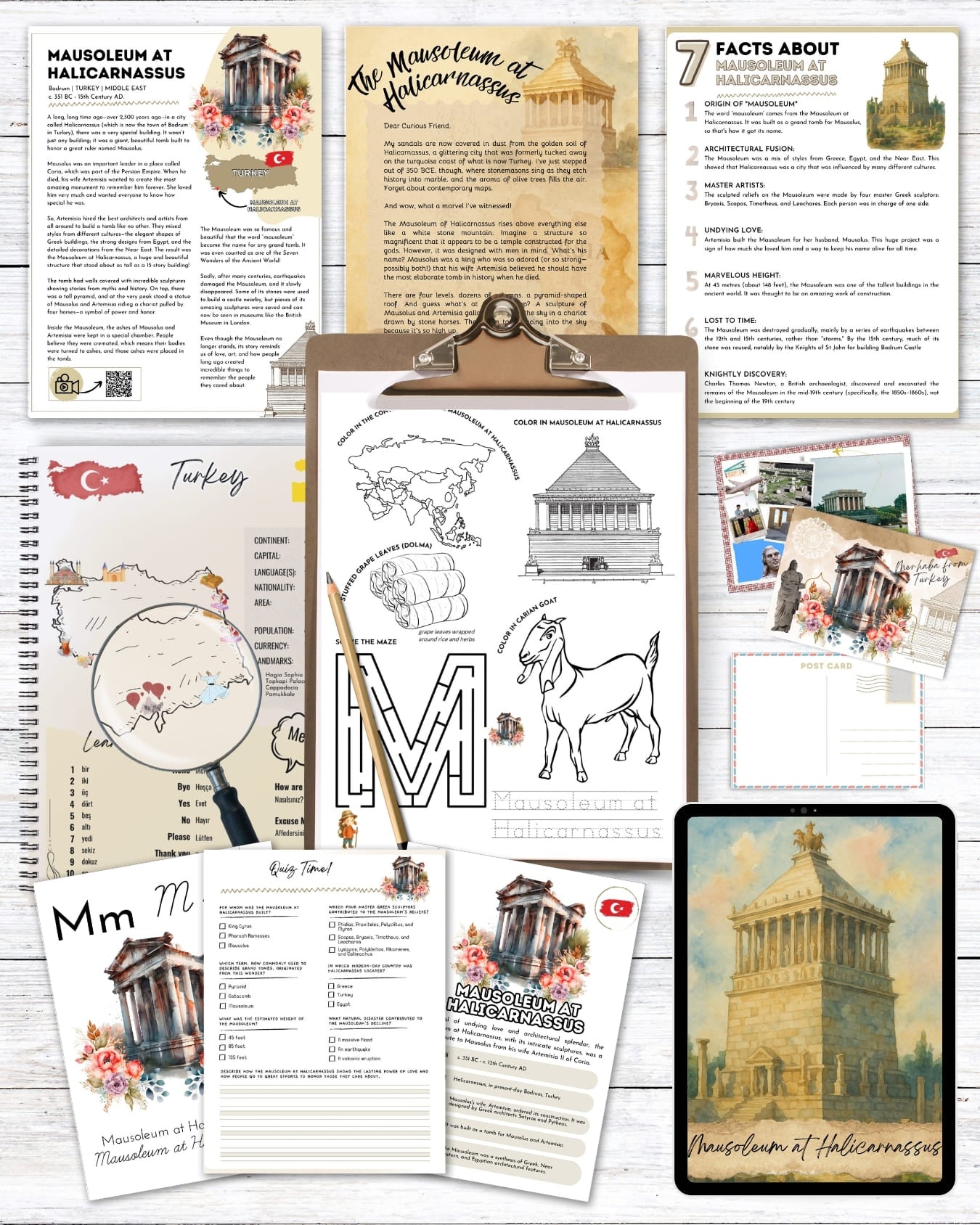 Mausoleum at Halicarnassus Unit Study | Homeschool Study Pack (Ages 7–14)