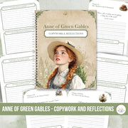 Open spread of chapter worksheets with literary quotes and lined writing prompts