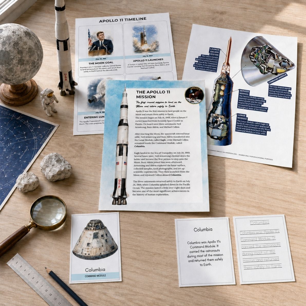Apollo 11 Unit Study Printable — Journey to the Moon, Ages 6–12