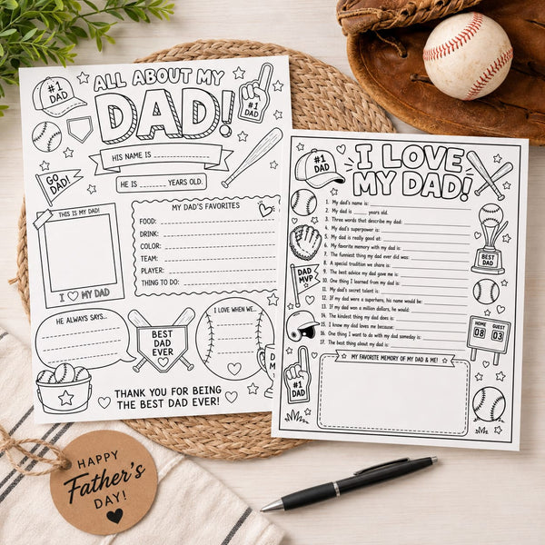 Baseball Dad Father's Day Printable Gift Pack