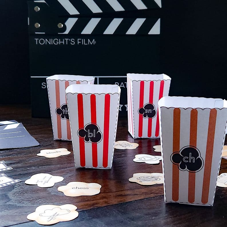 Blends and Digraphs (Popcorn and Movies themed)