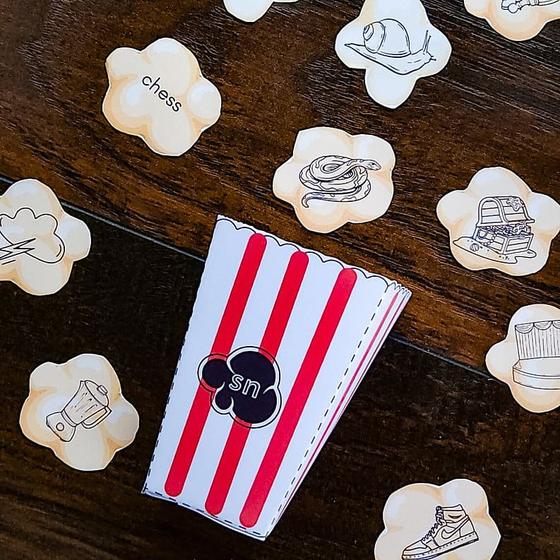Blends and Digraphs (Popcorn and Movies themed) | Homeschool Printable ...