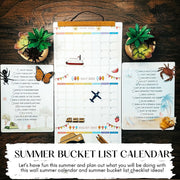 Summer Bucket List Ideas and List Calendars