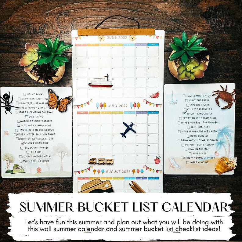 Summer Bucket List Ideas and List Calendars
