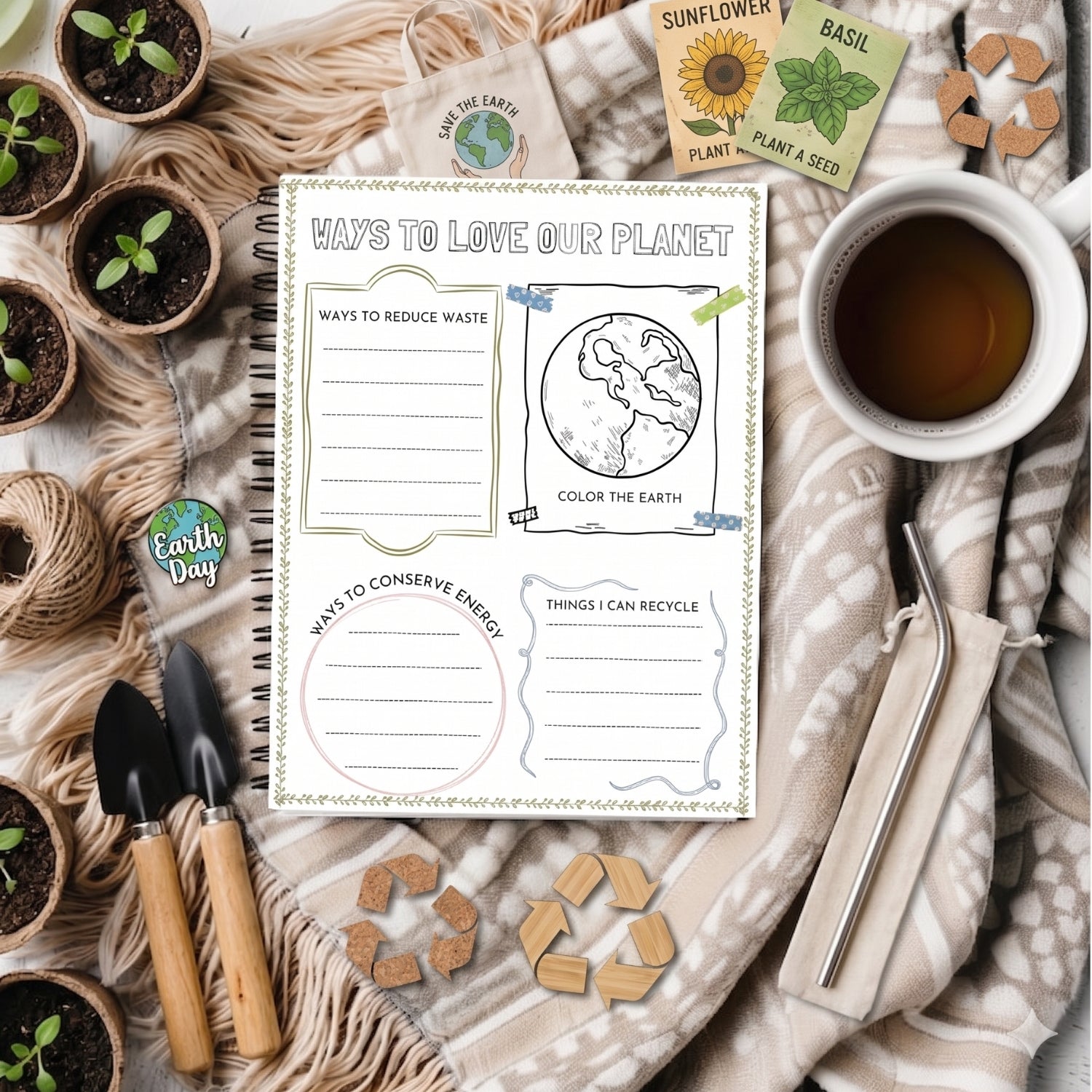 Earth Day Printable Mini Pack — Caring for Our Earth, Ages 3–7