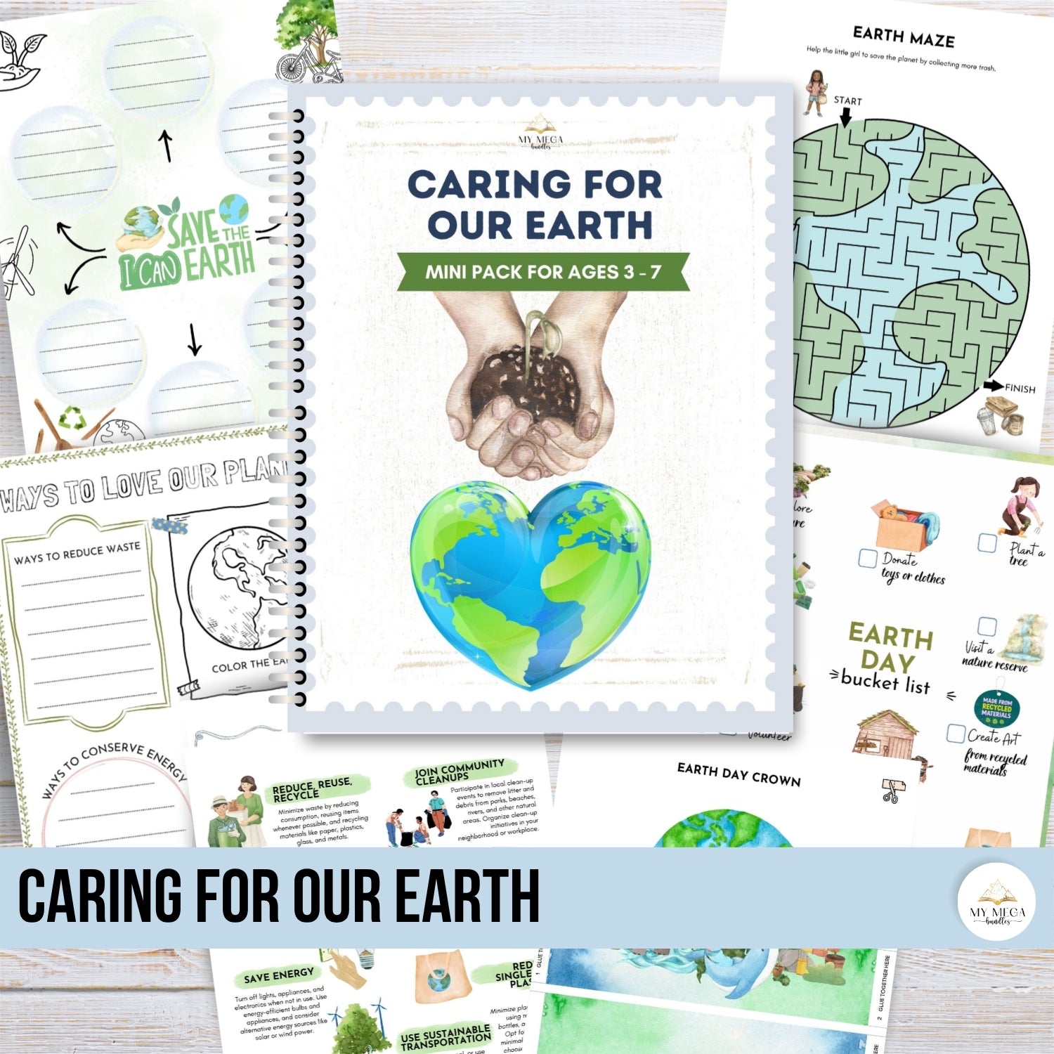 Earth Day Printable Mini Pack — Caring for Our Earth, Ages 3–7