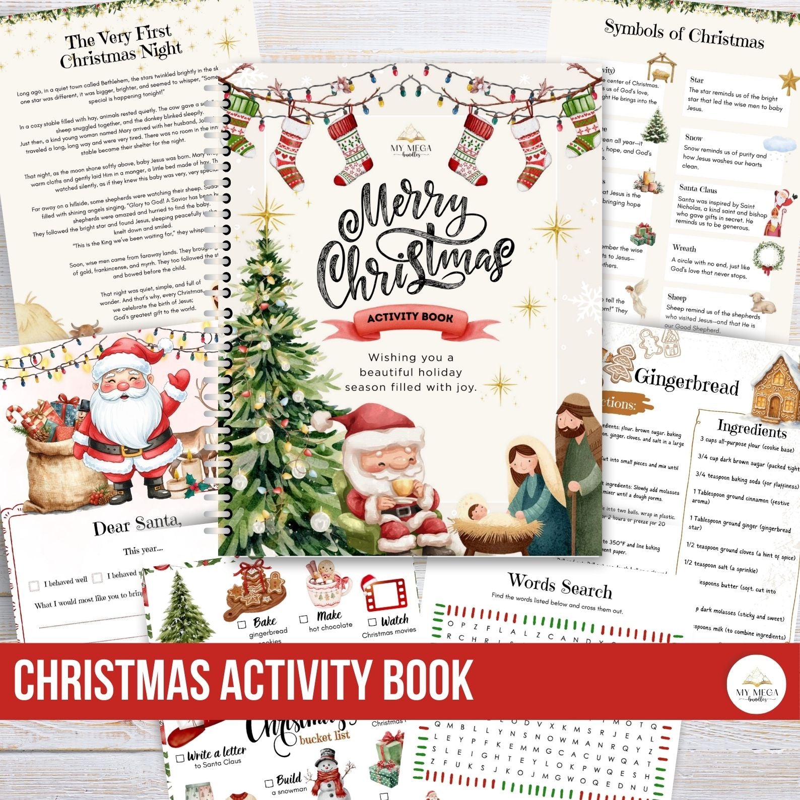 Christmas Activity Book for Kids (120+ Pages of Crafts, Games, Puzzles & Learning)
