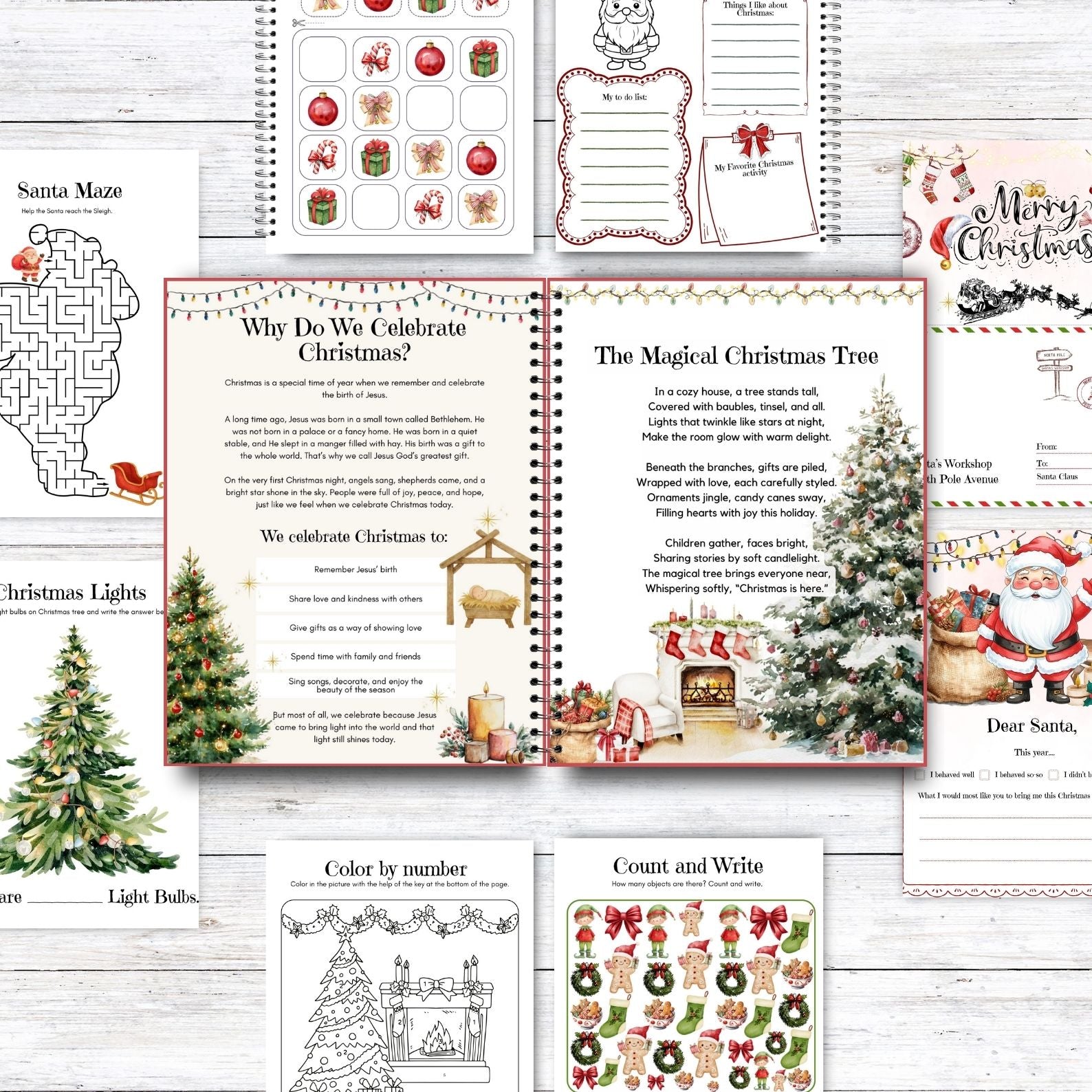 Christmas Activity Book for Kids (120+ Pages of Crafts, Games, Puzzles & Learning)
