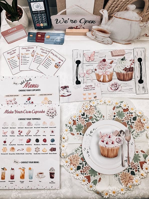 Cupcake Shop Pretend Playset Printable