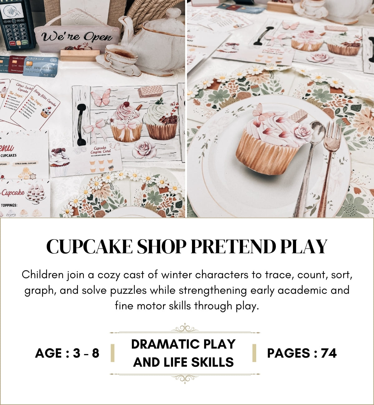 Cupcake Shop Pretend Play Set