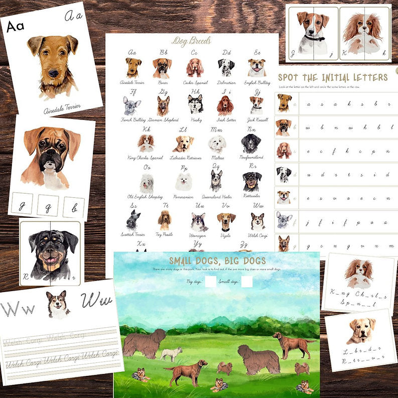 Dogs Unit Study in Cursive