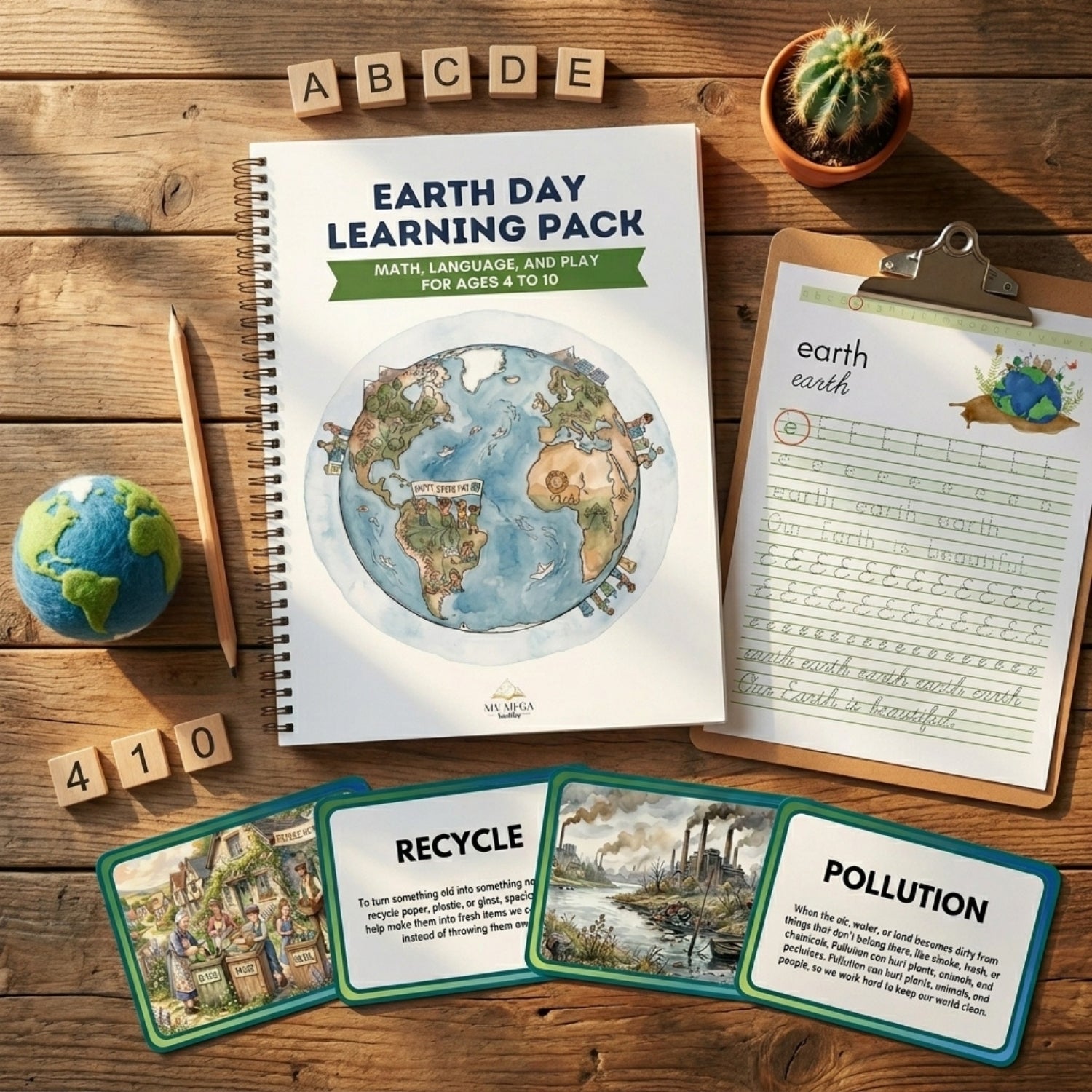 Earth Day Learning Pack for Math, Literacy & Play