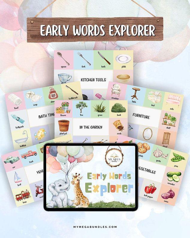 Early Words Explorer: Essential Language Book for Toddlers