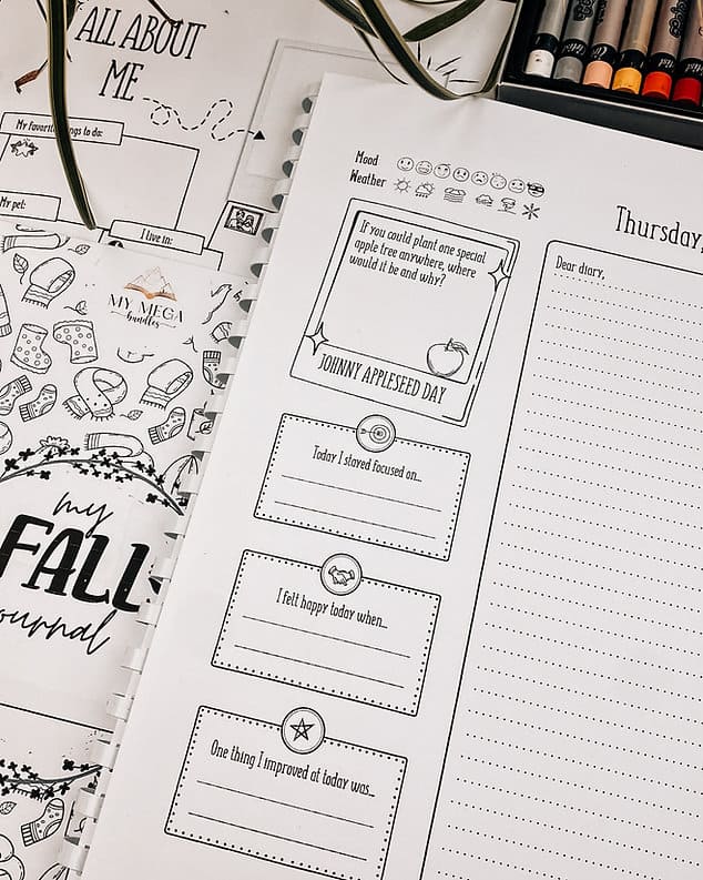 Fall Journal Diary for Kids Printable