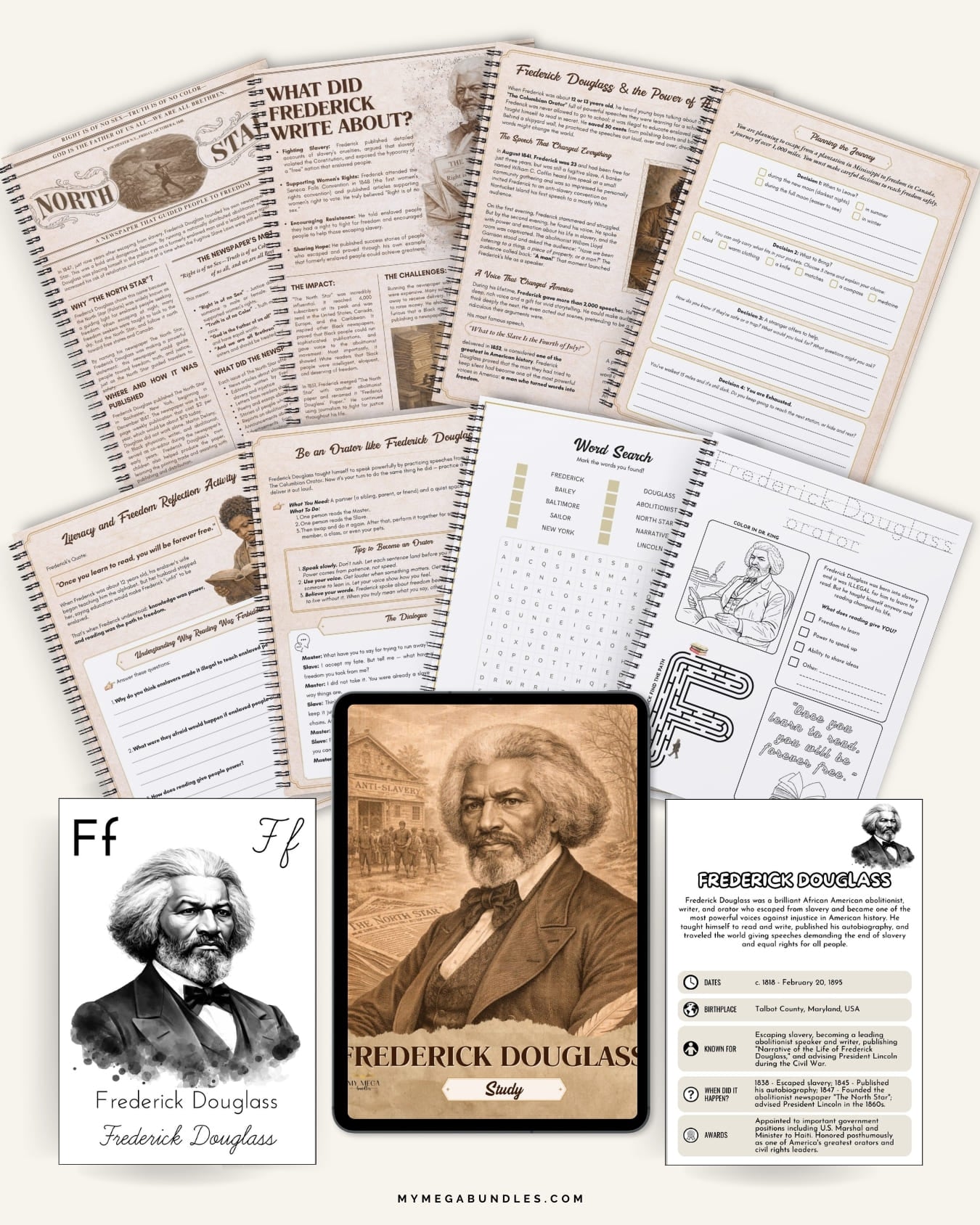 Frederick Douglass Study Pack | Black History Homeschool Printable (Ages 8–14)