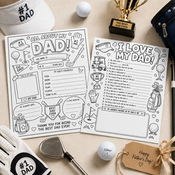 Golf Dad Father's Day Printable Gift Pack
