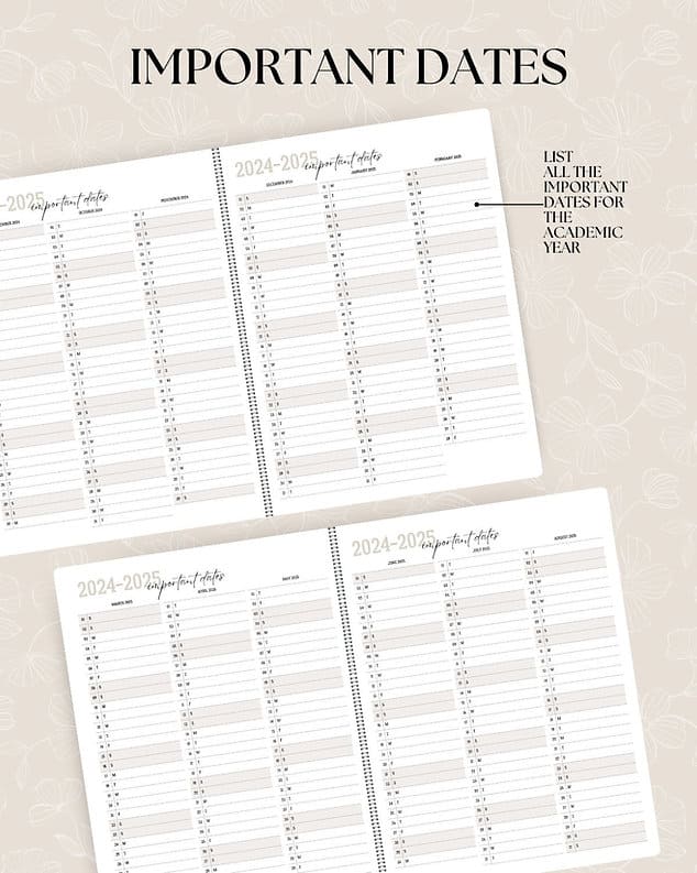 Homeschool Planner for Year 2024/2025
