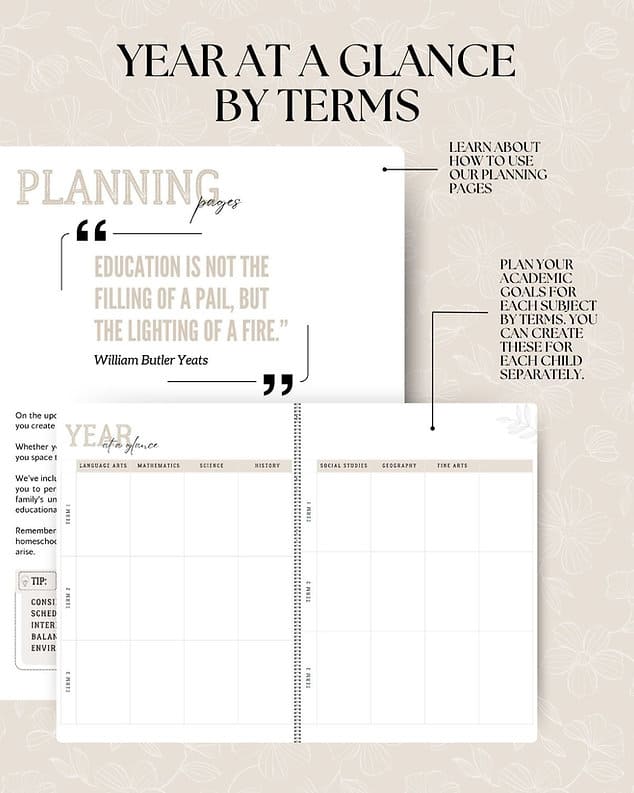 Homeschool Planner for Year 2024/2025
