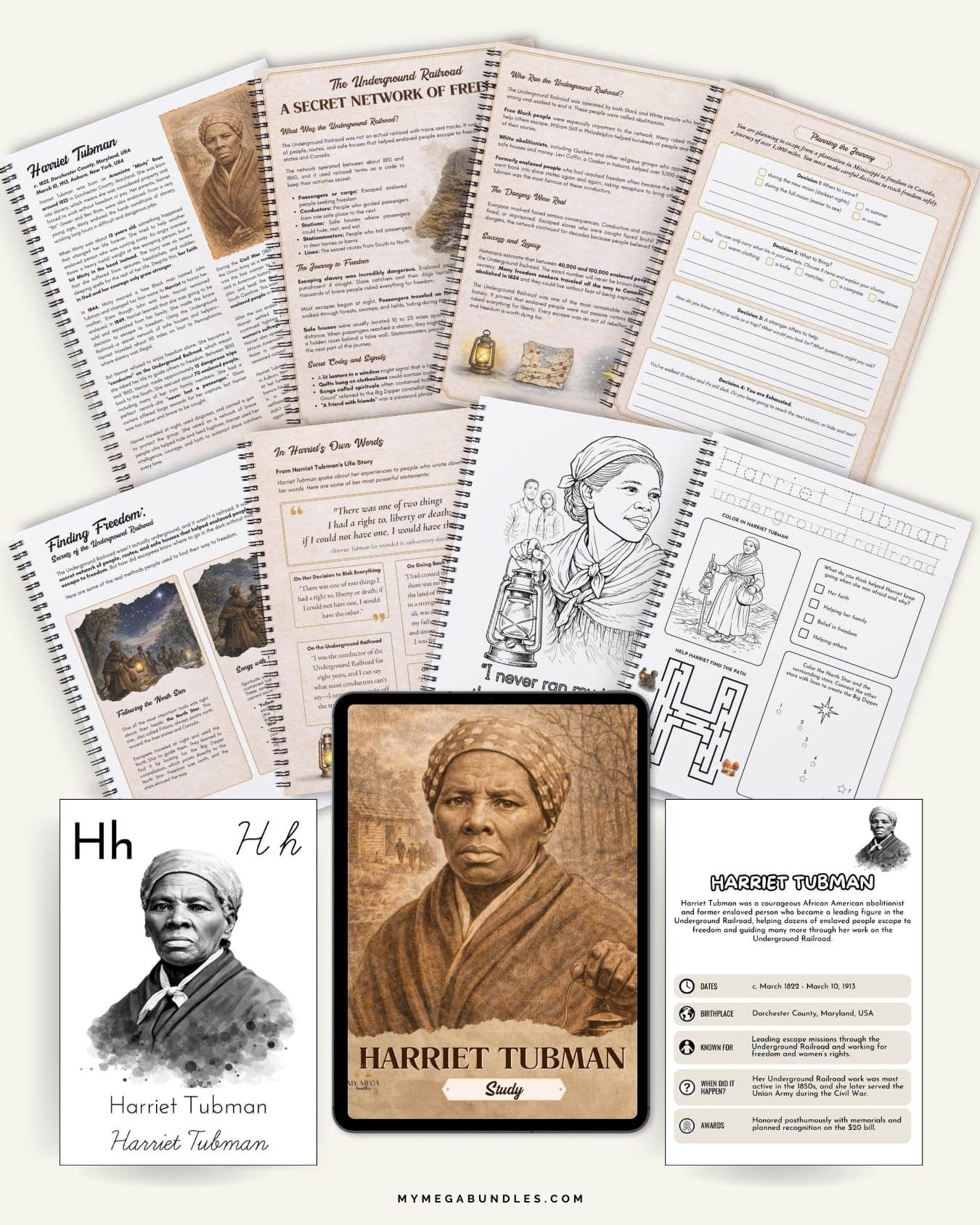 Harriet Tubman Study Pack | Black History Homeschool Printable (Ages 8–14)
