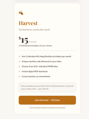 Harvest | Pick 3 Printables Every Month