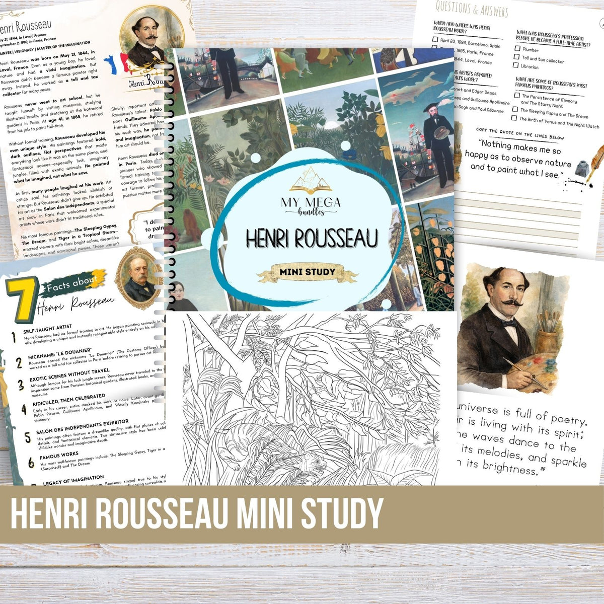 Henri Rousseau Mini Art Study Printable | Picture Study & Narration ...