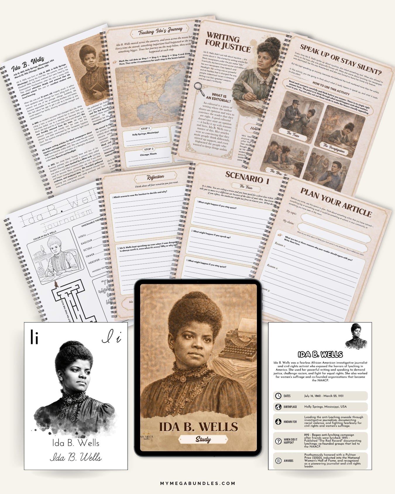 Ida B. Wells Study Pack | Black History Homeschool Printable (Ages 8–14)