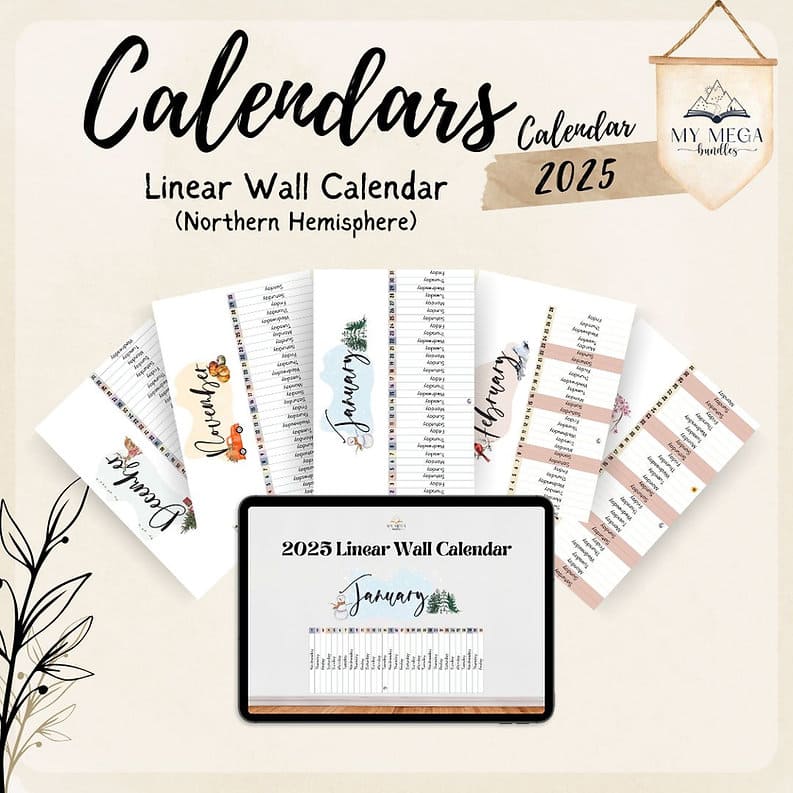 Linear Montessori Calendar School Year - NH - 2025