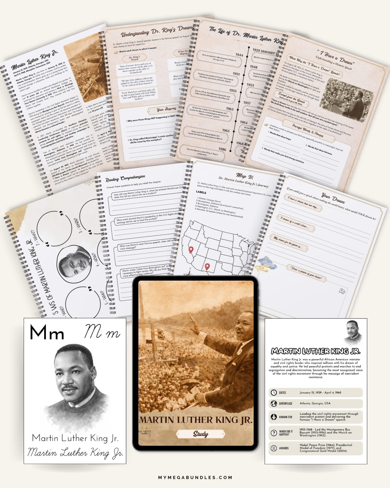 Martin Luther King Jr Study Pack | Black History Homeschool Printable (Ages 8–14)