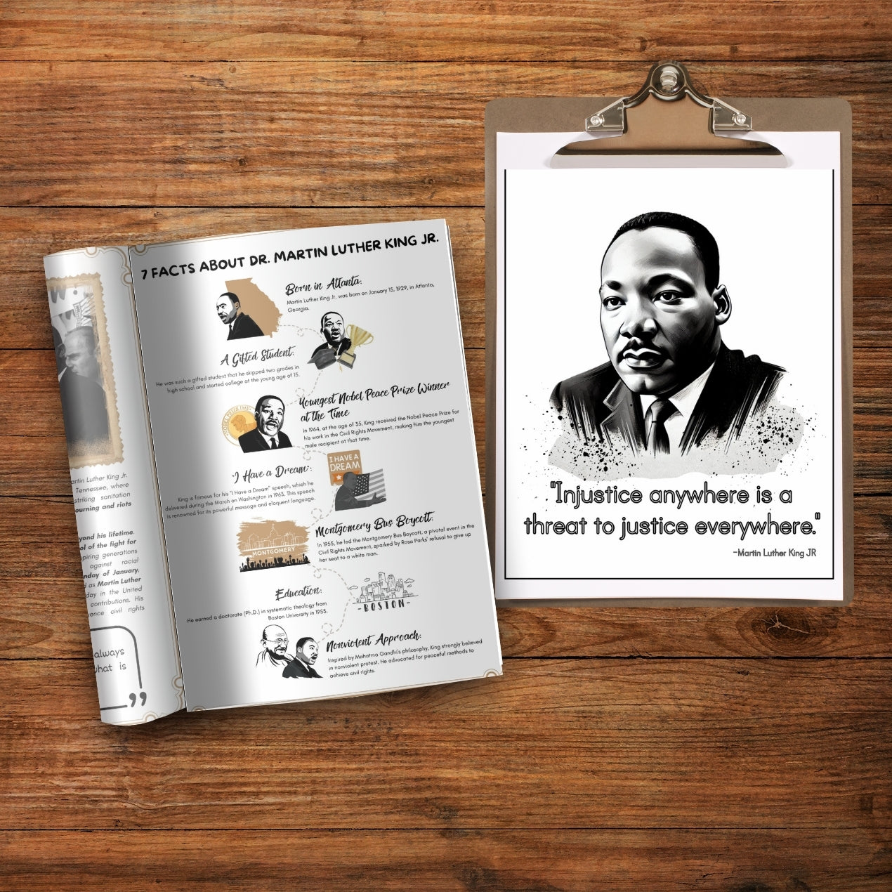 MLK timeline and biography study pack