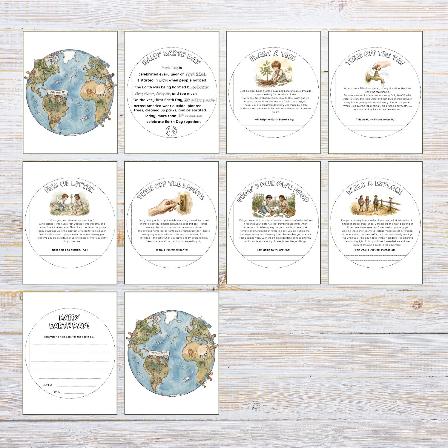 My Earth Day Promise Book Round Keepsake Homeschool Printable