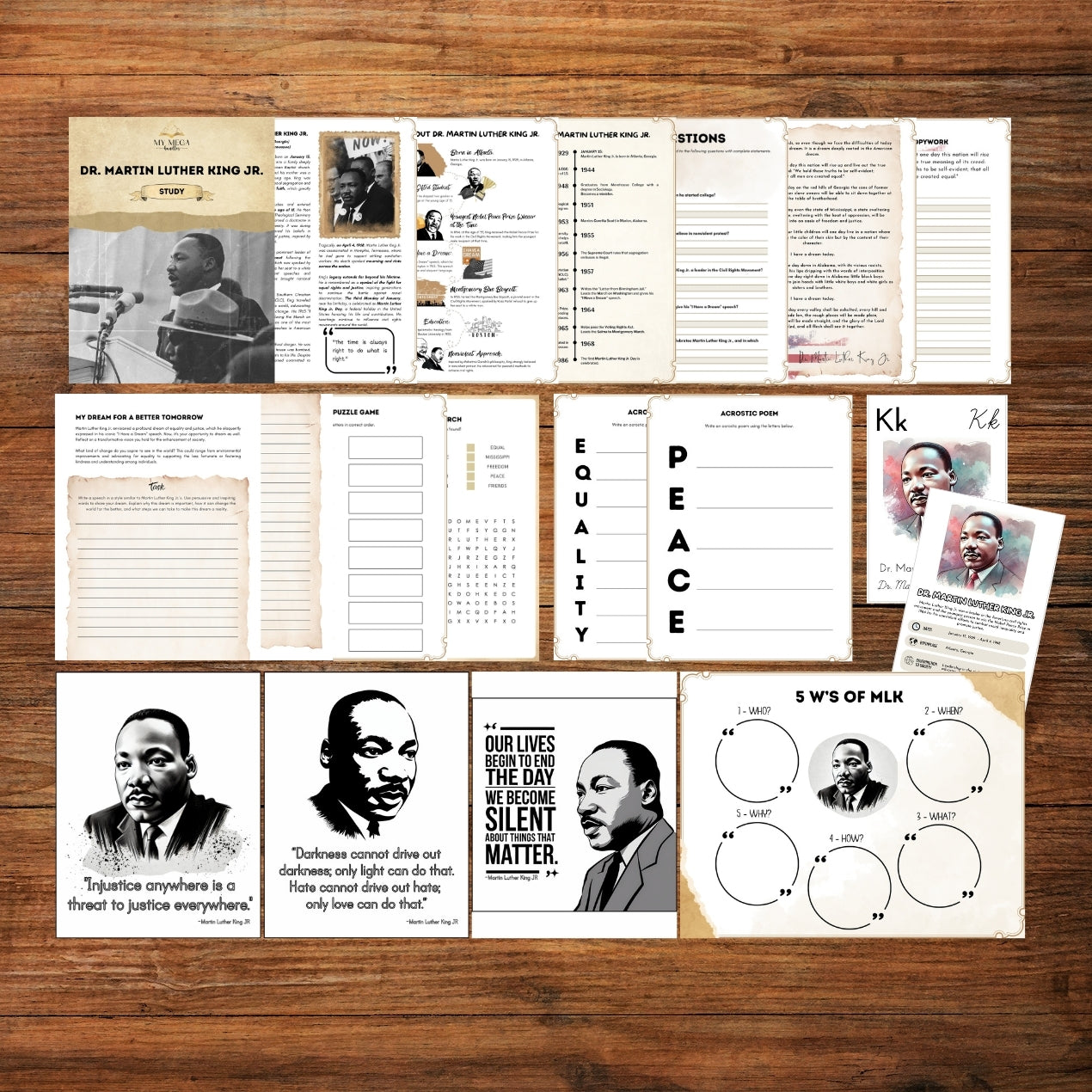Martin Luther King Study MLK Pack Printable