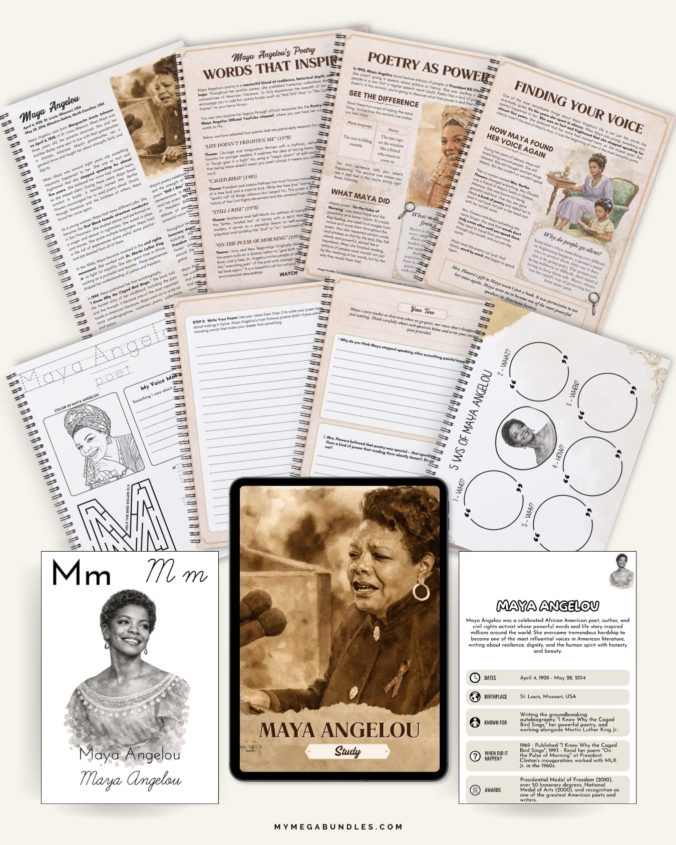 Maya Angelou Study Pack | Black History Homeschool Printable (Ages 8–14)