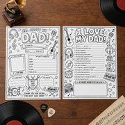 Music Dad Father's Day Printable Gift Pack — Coloring Pages, Certificate & Coupons