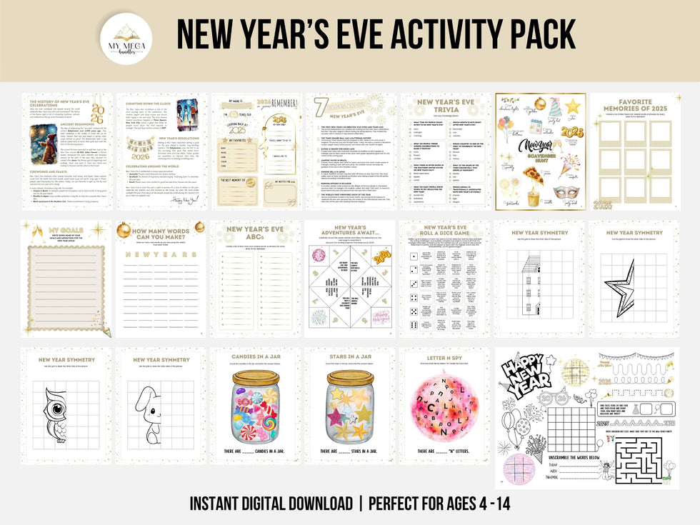 New Year's Eve Activity Pack | Homeschool Printable – My Mega Bundles