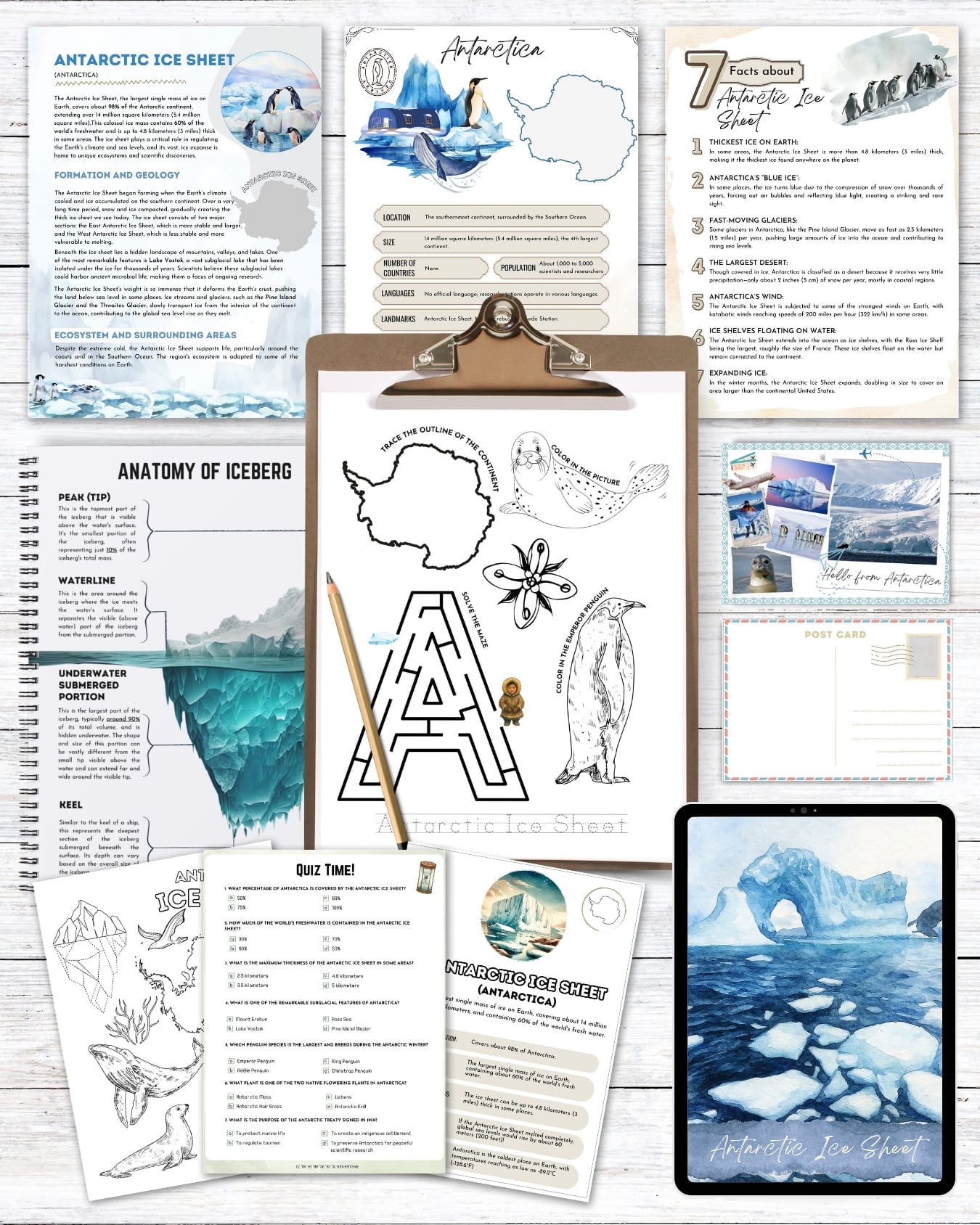Arctic Ice Sheet Unit Study | Homeschool Study Pack (Ages 7–14)