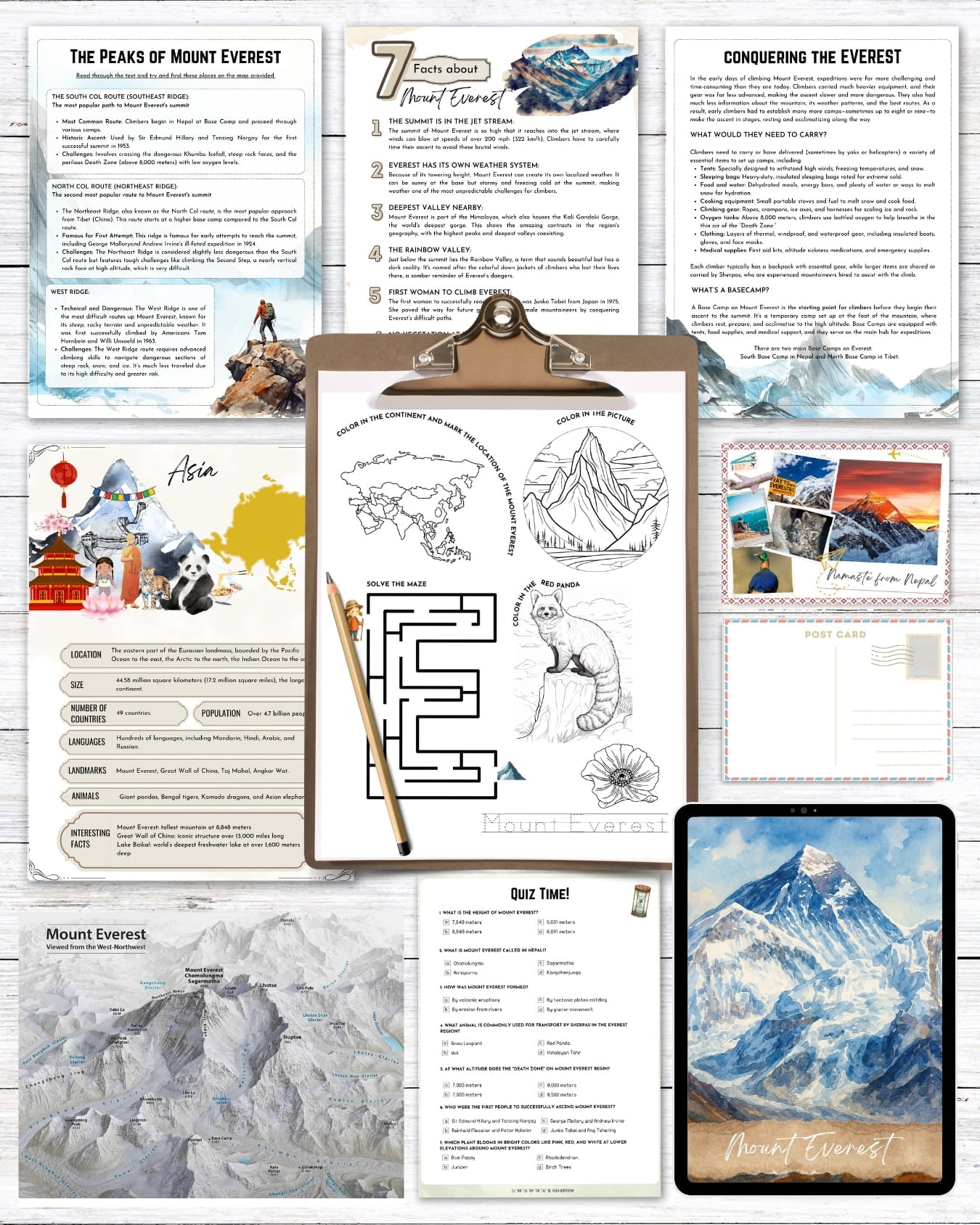 Mount Everest Unit Study | Homeschool Study Pack (Ages 7–14)