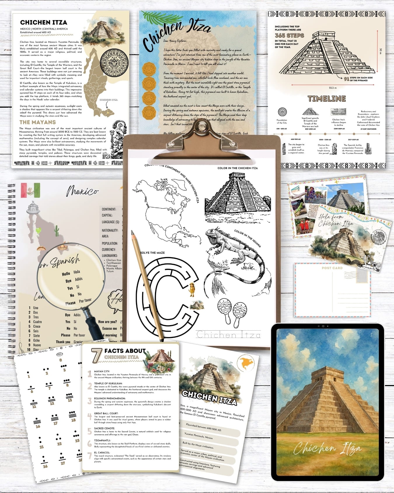 Chichen Itza Unit Study | Homeschool Study Pack (Ages 7–14)
