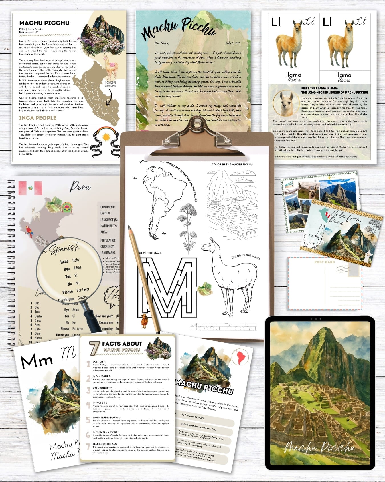 Machu Picchu Unit Study | Homeschool Study Pack (Ages 7–14)
