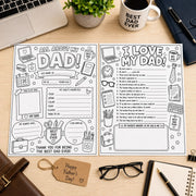 Office Dad Father's Day Printable Gift Pack — Coloring Pages, Certificate & Coupons