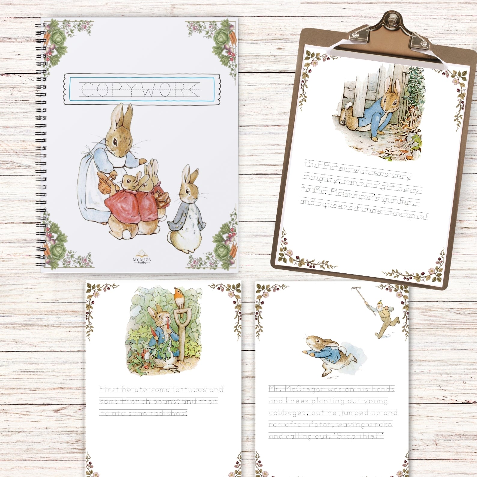 Peter Rabbit Copywork — Print & Cursive Handwriting, Ages 6–12