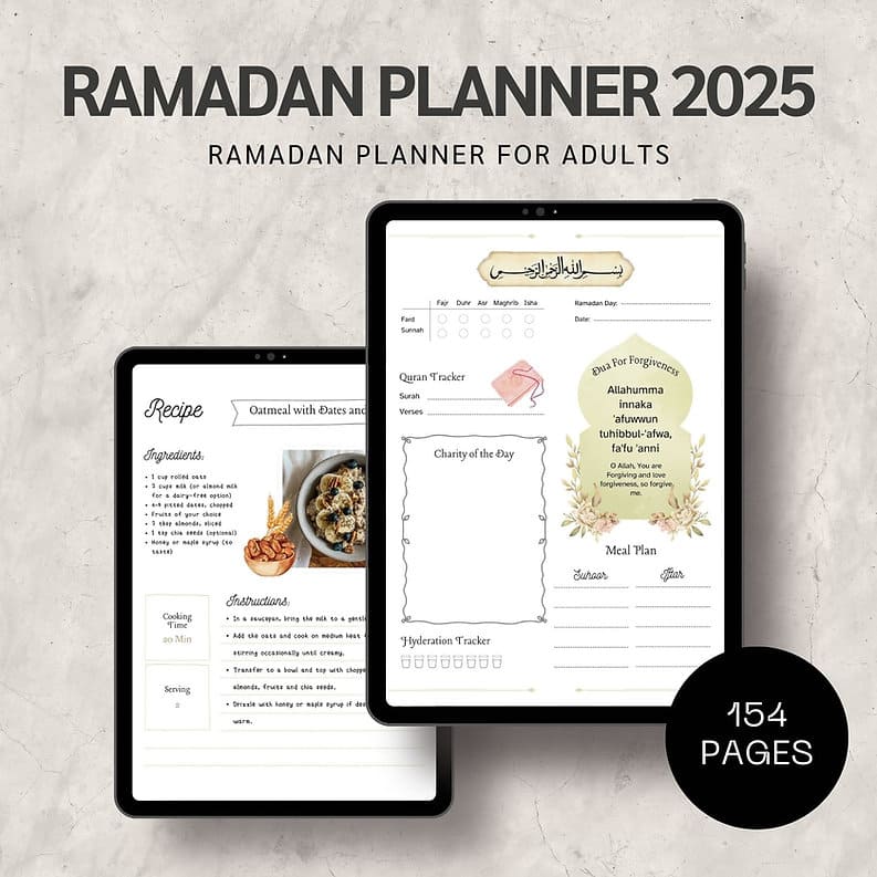 Ramadan Planner for Adults 2025 Printable
