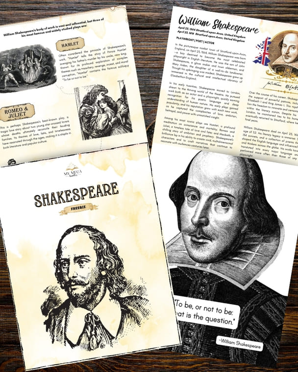 William Shakespeare Printable Freebie